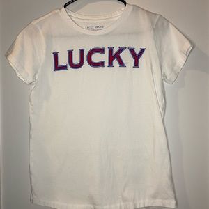White graphic Lucky Brand Tee